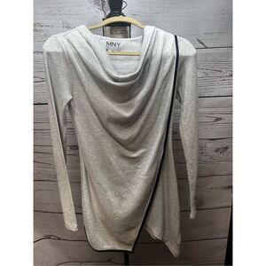 Marc New York Performance Gray Cowl Neck‎ Long Sleeve Asymmetrical Top S